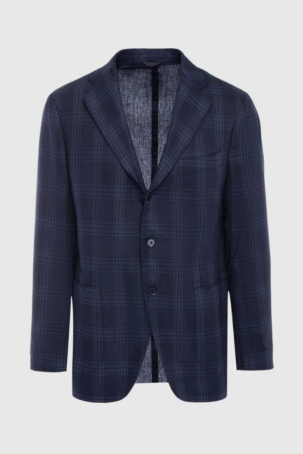 Isaia man blue wool jacket for men купить с ценами и фото 135578 - photo 1