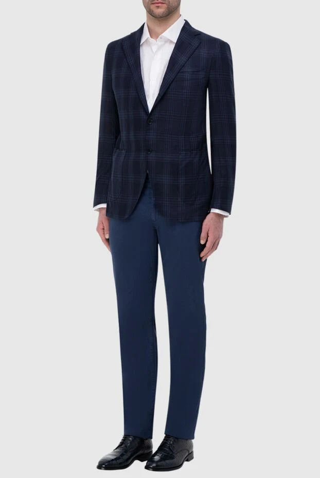 Isaia man blue wool jacket for men купить с ценами и фото 135578 - photo 2