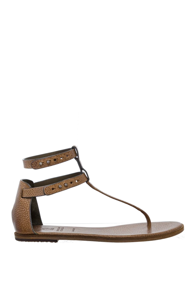 Brunello Cucinelli woman brown leather sandals for women купить с ценами и фото 135598 - photo 1