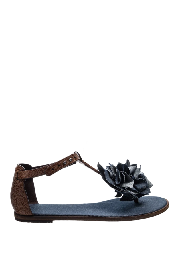 Brunello Cucinelli woman brown leather sandals for women купить с ценами и фото 135601 - photo 1