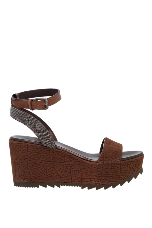 Brunello Cucinelli woman brown leather sandals for women купить с ценами и фото 135608 - photo 1