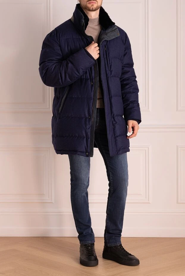 Roger Pinault man down jacket men's cashmere blue купить с ценами и фото 135611 - photo 2