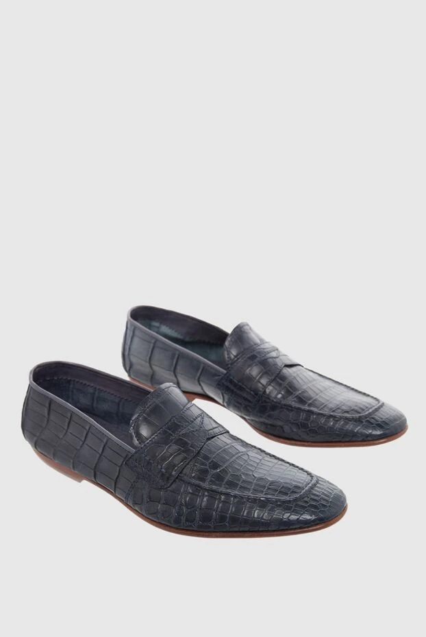 Andrea Ventura man blue suede loafers for men 135732 - photo 3