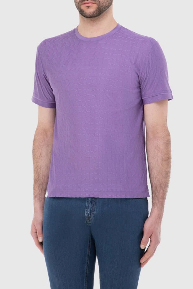 Umberto Vallati man purple cotton t-shirt for men купить с ценами и фото 135729 - photo 2