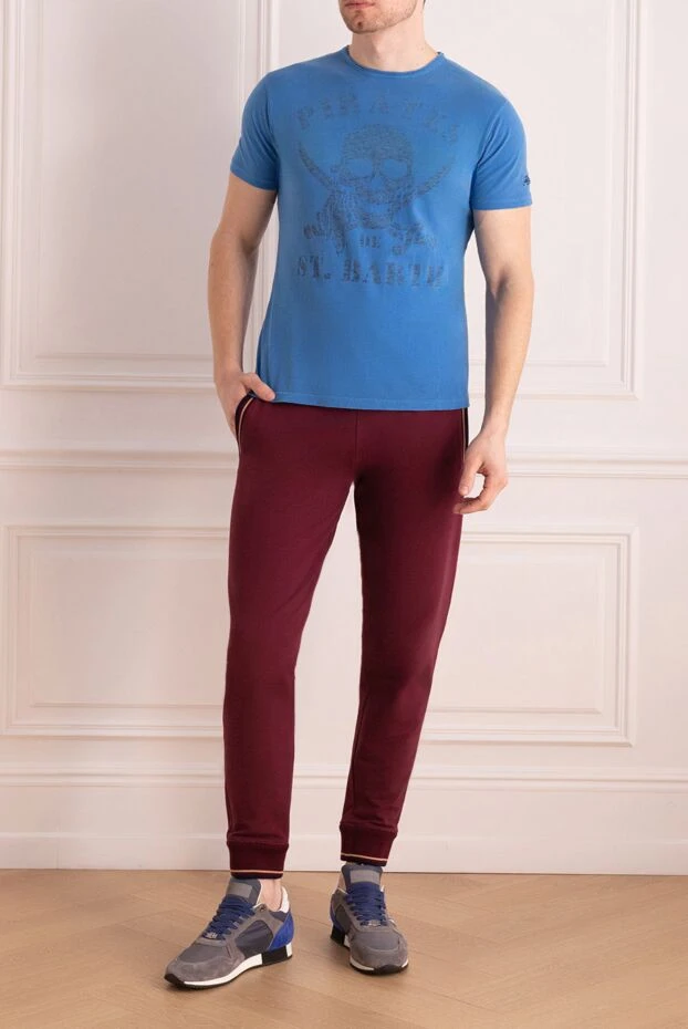 MC2 Saint Barth man blue cotton t-shirt for men купить с ценами и фото 135753 - photo 2