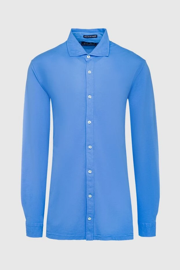 MC2 Saint Barth man blue cotton shirt for men купить с ценами и фото 135785 - photo 1