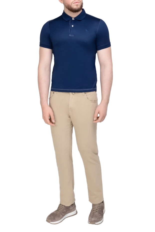 Gran Sasso man cotton polo blue for men купить с ценами и фото 135837 - photo 2