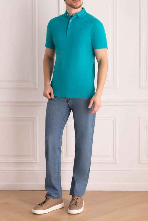 Gran Sasso man blue cotton polo for men купить с ценами и фото 135857 - photo 2