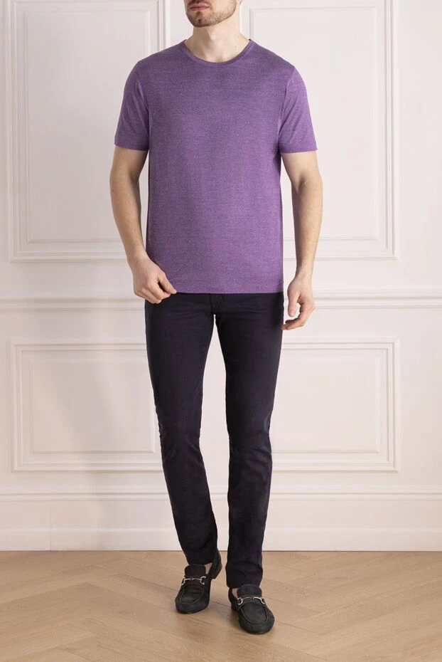 Gran Sasso man purple cotton t-shirt for men купить с ценами и фото 135872 - photo 2