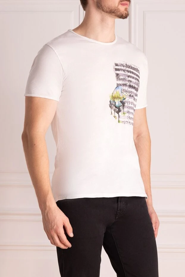 Bisibiglio белая футболка из хлопка с изображением нот и рояля
 135991 - фото 3