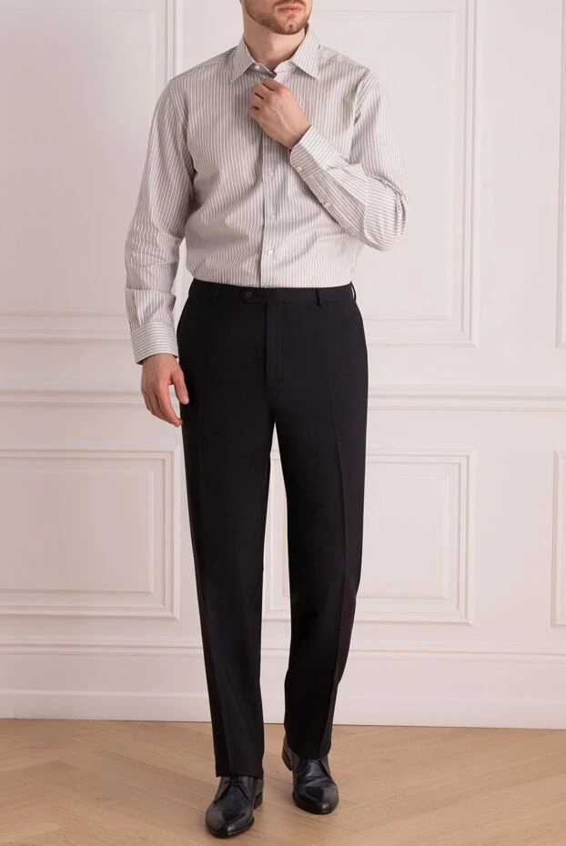 Pal Zileri man men's blue wool trousers купить с ценами и фото 136141 - photo 2