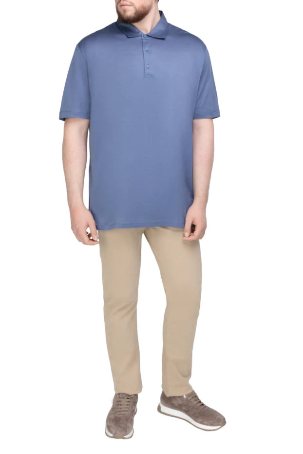 Pal Zileri man cotton polo blue for men купить с ценами и фото 136151 - photo 2