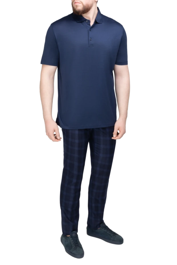 Pal Zileri man cotton polo blue for men купить с ценами и фото 136153 - photo 2