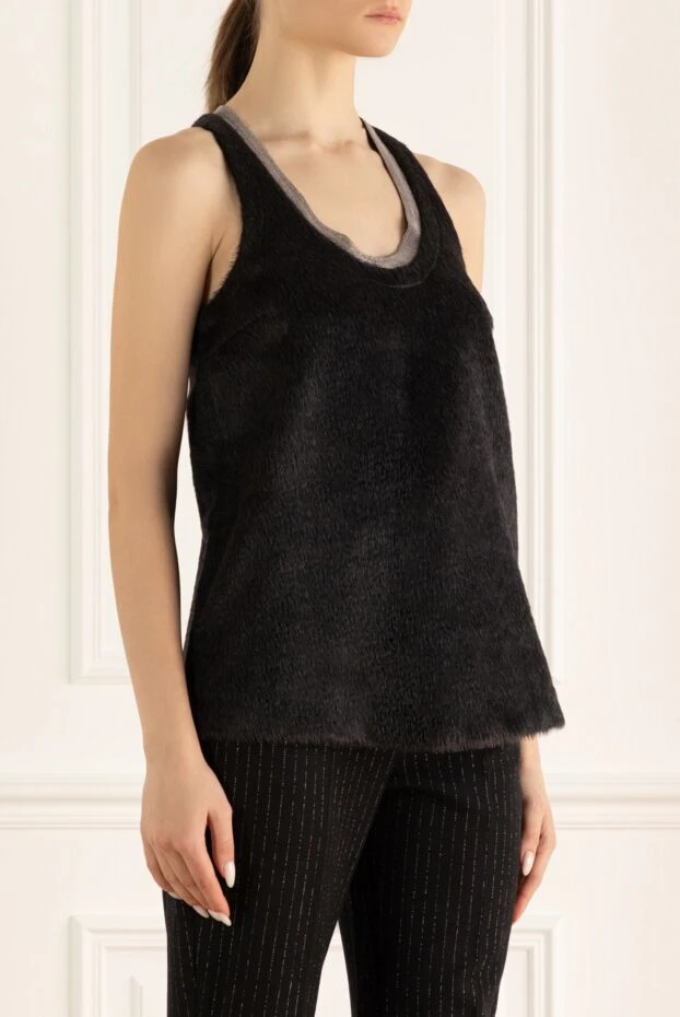 Brunello Cucinelli women's gray alpaca and wool top 136193 - photo 3