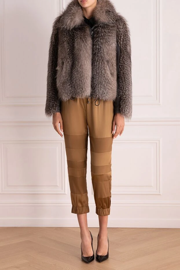 Brunello Cucinelli woman gray raccoon fur jacket for women купить с ценами и фото 136390 - photo 2