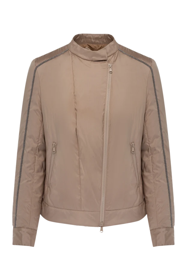 Brunello Cucinelli woman women's beige silk jacket купить с ценами и фото 136431 - photo 1