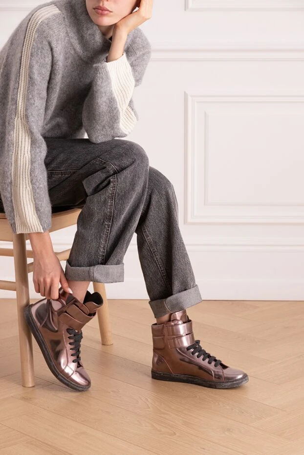 Brunello Cucinelli Әйелдер әйелдердің қызғылт былғары етіктері купить с ценами и фото 136462 - фото 2