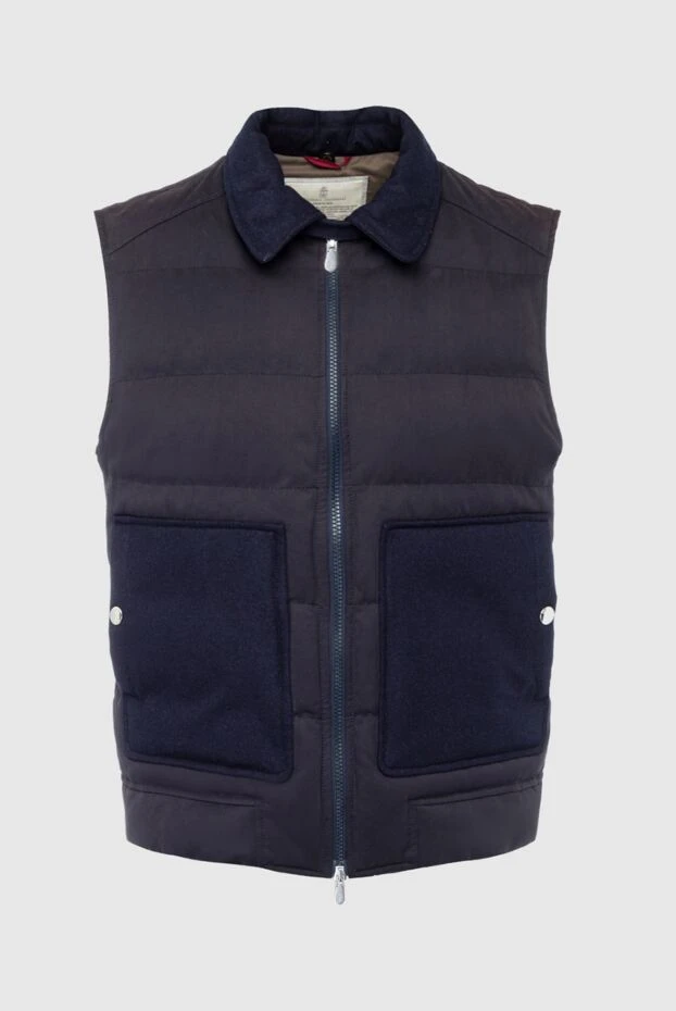 Brunello Cucinelli man blue polyamide and nylon vest for men купить с ценами и фото 136529 - photo 1