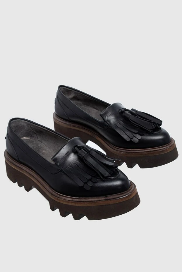 Brunello Cucinelli лоферы женские кожаные с бахромой черные 136586 - фото 3