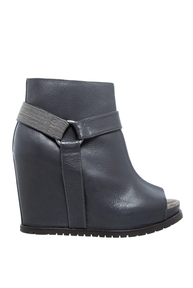 Brunello Cucinelli woman gray leather ankle boots for women купить с ценами и фото 136598 - photo 1