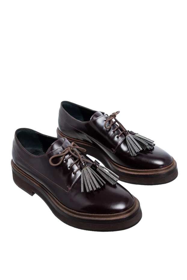 Brunello Cucinelli women's brown leather shoes with tassels 136619 - photo 3