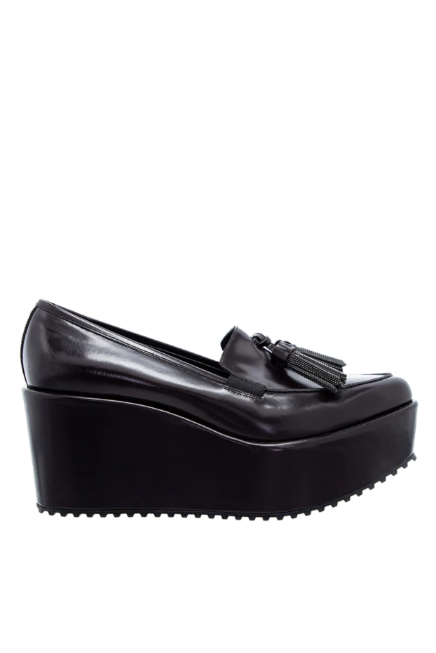 Brunello Cucinelli woman black leather loafers for women купить с ценами и фото 136621 - photo 1