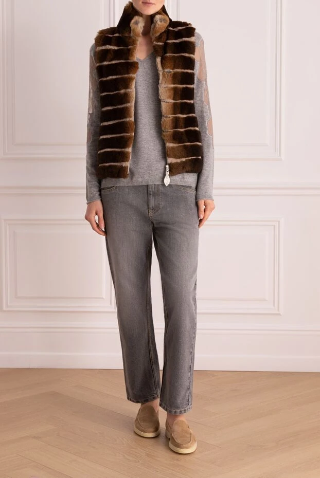 Gallotti woman vest made of rabbit fur and polyamide brown for women купить с ценами и фото 136650 - photo 2