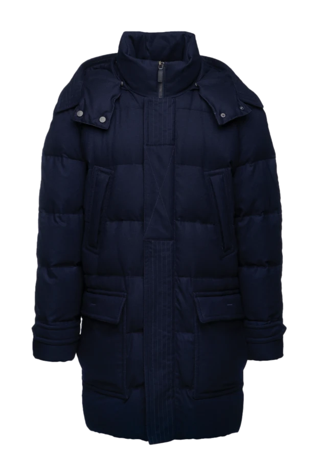 Canali man down jacket men's wool blue купить с ценами и фото 136795 - photo 1