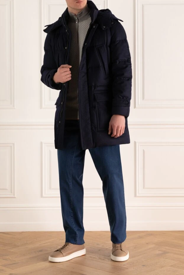 Canali man down jacket men's wool blue купить с ценами и фото 136795 - photo 2