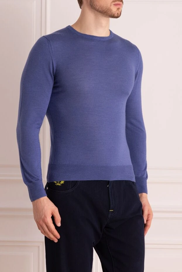 Casheart man cashmere and silk jumper blue for men 136840 - photo 3