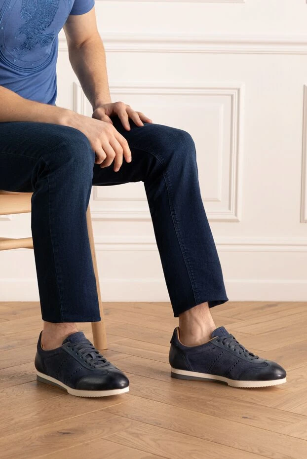 Magnanni man blue suede sneakers for men купить с ценами и фото 136845 - photo 2