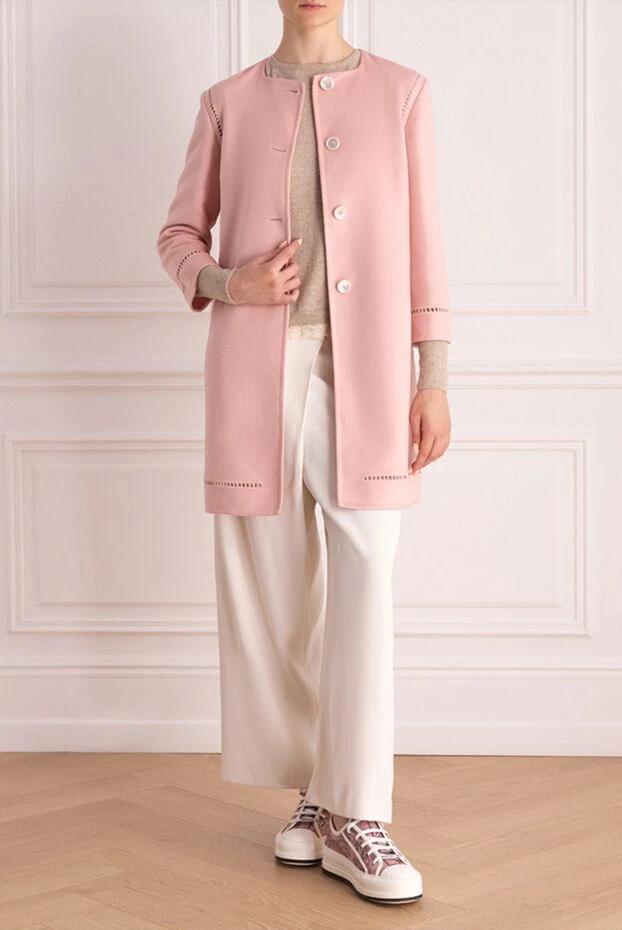 Ermanno Scervino woman women's pink wool coat купить с ценами и фото 136952 - photo 2