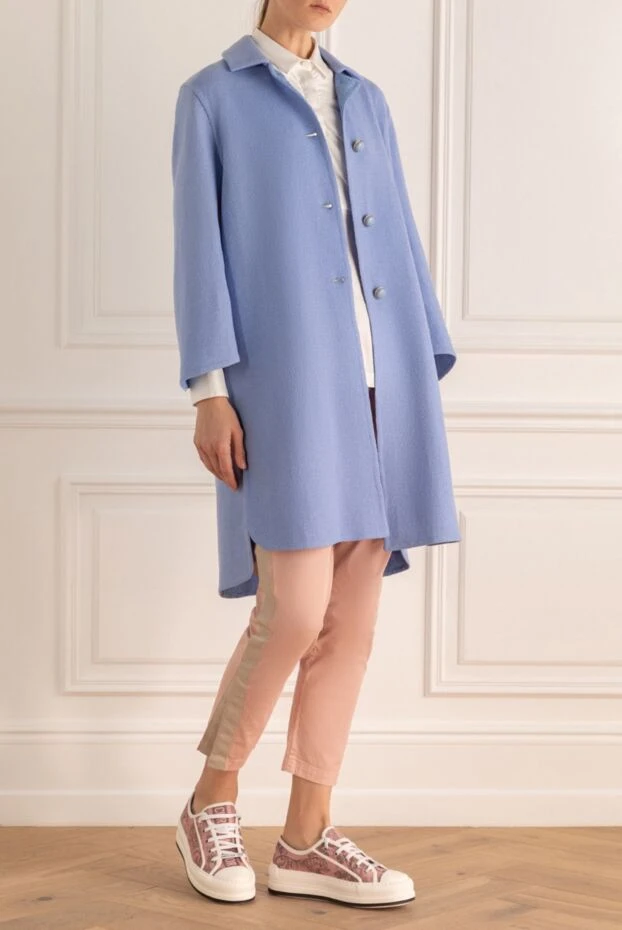 Ermanno Scervino woman women's blue coat купить с ценами и фото 136957 - photo 2