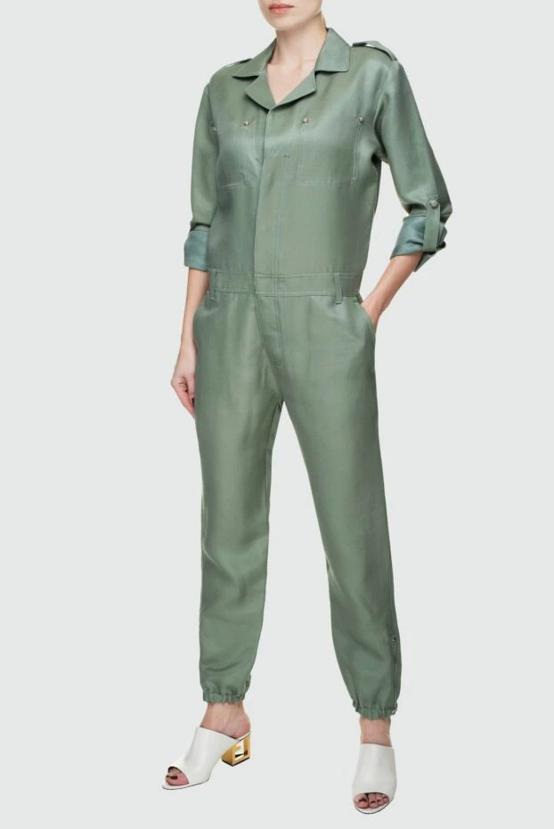 Ermanno Scervino woman green linen and cotton overalls for women купить с ценами и фото 136969 - photo 2