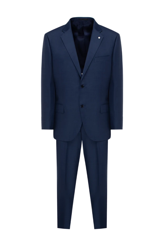 Lubiam man men's suit made of wool, blue купить с ценами и фото 136978 - photo 1