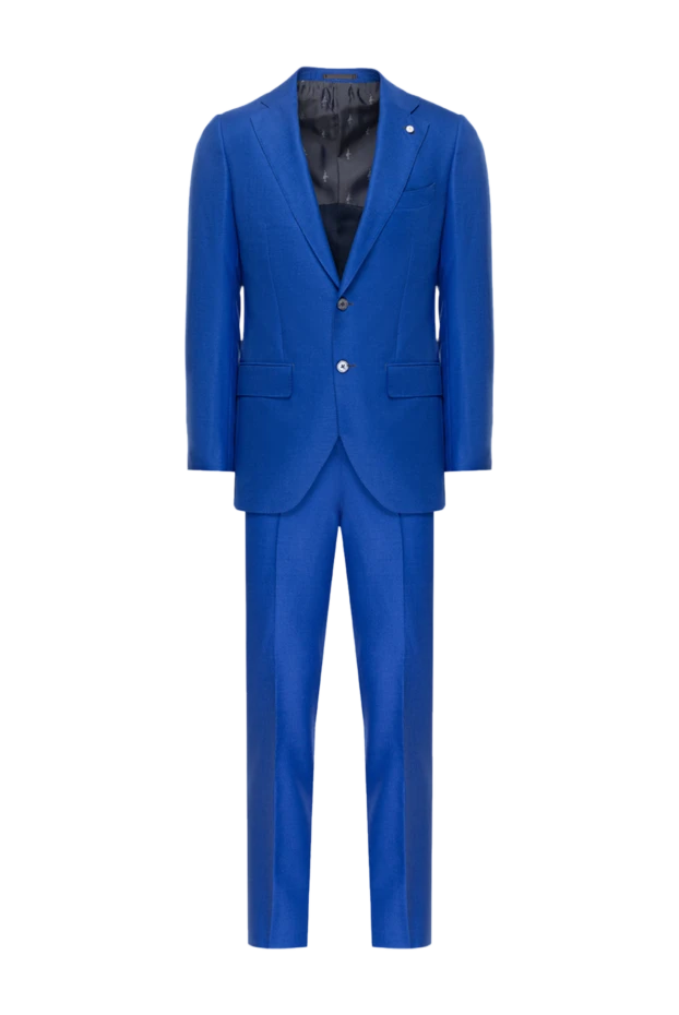 Lubiam man men's suit made of wool and silk, blue купить с ценами и фото 136979 - photo 1