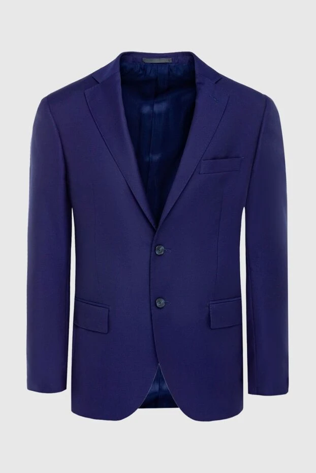 Lubiam man blue wool jacket for men купить с ценами и фото 136998 - photo 1