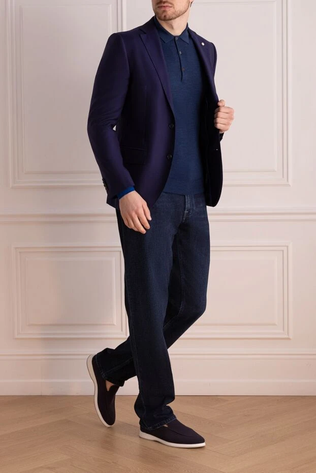 Lubiam man blue wool jacket for men купить с ценами и фото 136998 - photo 2