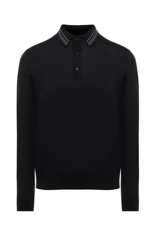 Massimo Sforza man wool and silk long sleeve polo black for men купить с ценами и фото 137022 - photo 1