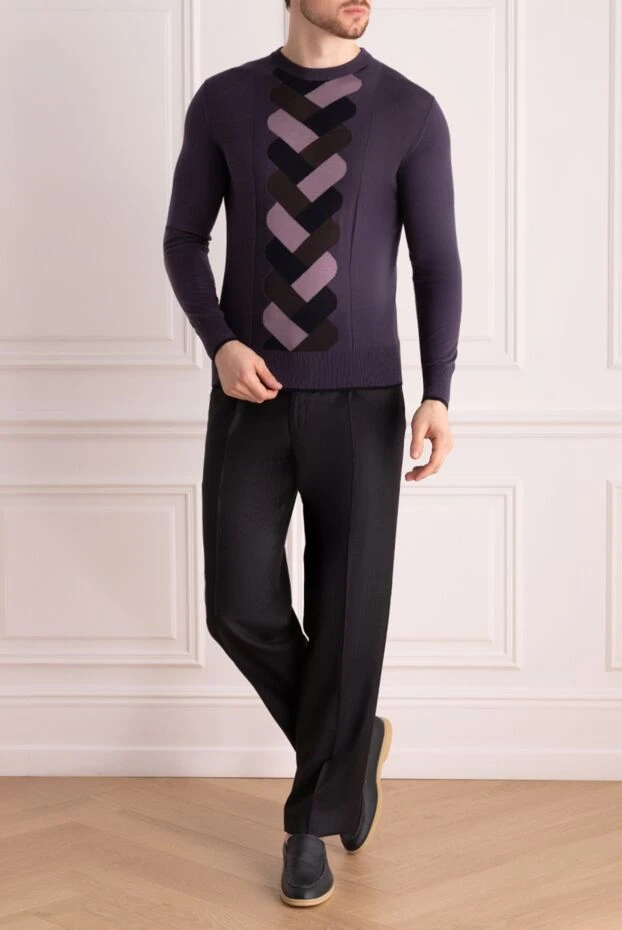 Massimo Sforza man cashmere and silk jumper purple for men купить с ценами и фото 137031 - photo 2