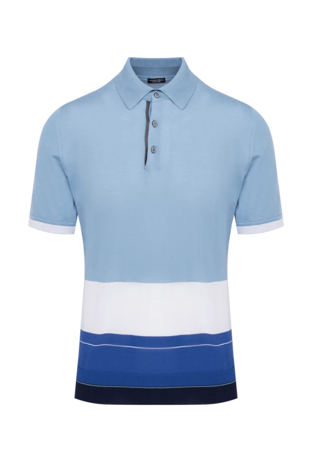 Massimo Sforza man blue cotton and silk polo for men купить с ценами и фото 137040 - photo 1