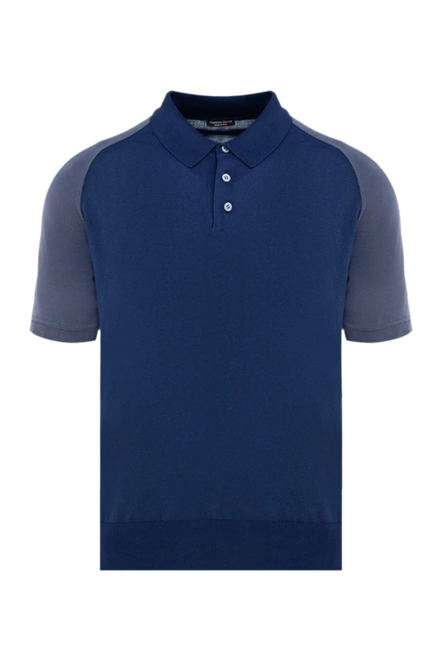 Massimo Sforza man cotton, silk and wool polo blue for men купить с ценами и фото 137041 - photo 1