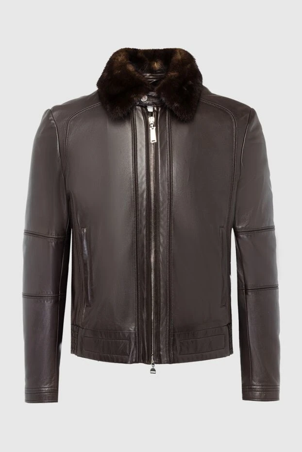 Massimo Sforza man brown leather jacket for men купить с ценами и фото 137084 - photo 1