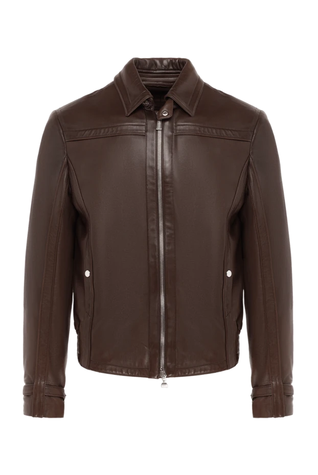 Massimo Sforza man brown leather jacket for men купить с ценами и фото 137088 - photo 1