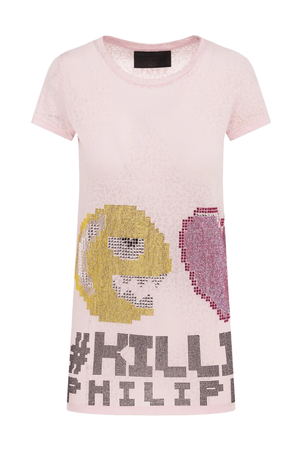 Philipp Plein woman pink polyester and cotton t-shirt for women купить с ценами и фото 137215 - photo 1