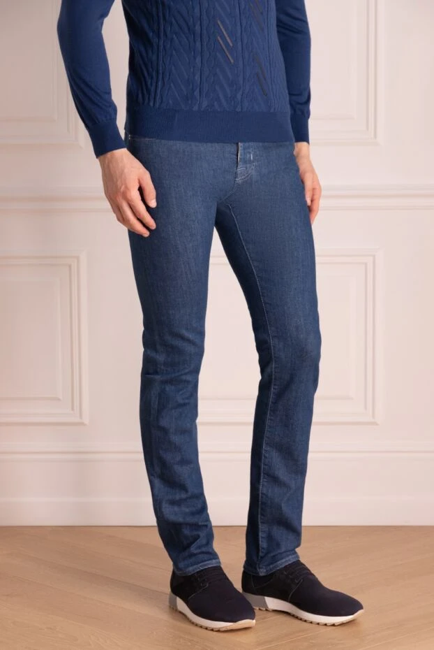 Jacob Cohen man cotton and polyester jeans blue for men купить с ценами и фото 137306 - photo 2