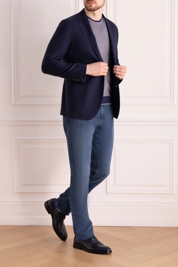 Tombolini man blue wool jacket for men купить с ценами и фото 137430 - photo 2