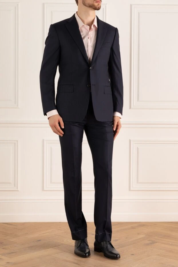 Corneliani man men's suit made of black wool купить с ценами и фото 137504 - photo 2