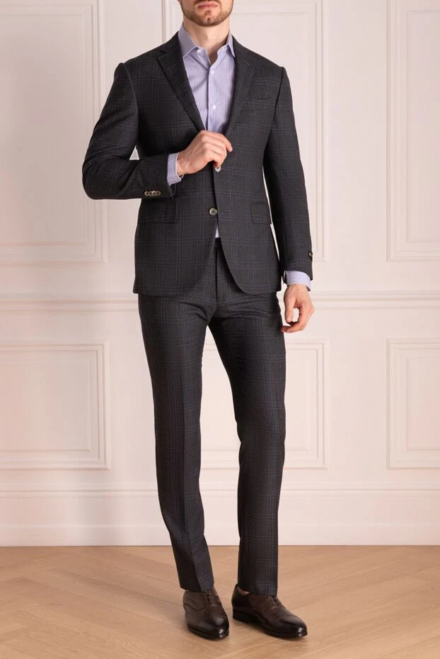 Corneliani man men's suit made of black wool купить с ценами и фото 137508 - photo 2