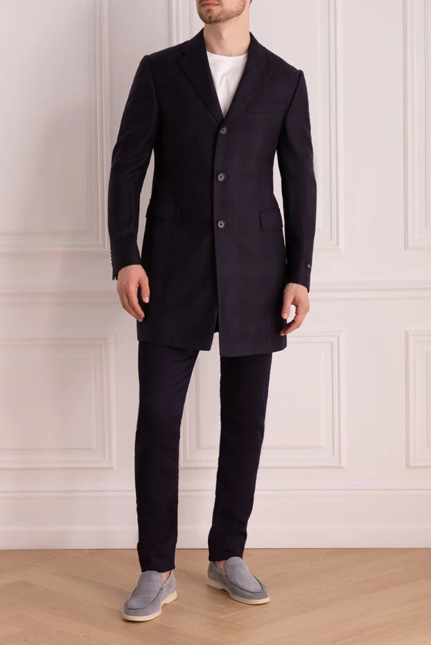 Corneliani man black wool coat for men купить с ценами и фото 137517 - photo 2